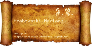Hrabovszki Mariann névjegykártya